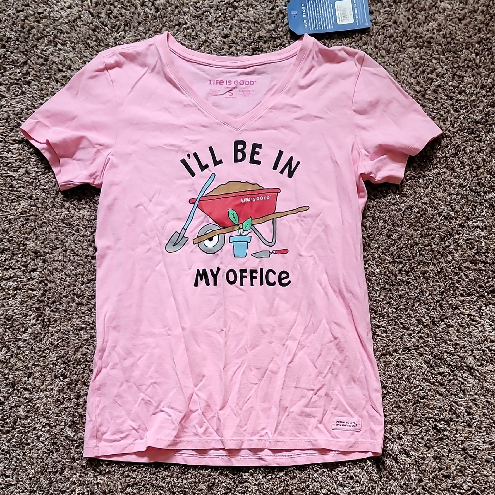 Life is Good Pink T-Shirt - Home Office Theme